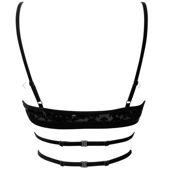 Killstar Sleepin' Curse Black Velvet Strappy Bralet XXL NWT - Picture 2 of 3